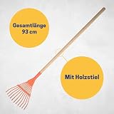 Best Sporting Grabie ogrodowe dla dzieci z metalu z 11 zębami, wytrzymały grabie z ergonomicznym drewnianym trzonkiem, idealny dla małych ogrodników, idealne narzędzie ogrodowe dla dzieci