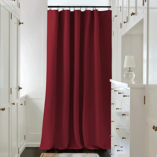 NICETOWN Christmas Room Divider Curtain, Blackout Blinds for Sliding Glass Door, Outside Curtains for Patio, Wide Width Drapes for Living Room (Burgundy Red, 70 inches Wide x108 Long, 1 Piece)