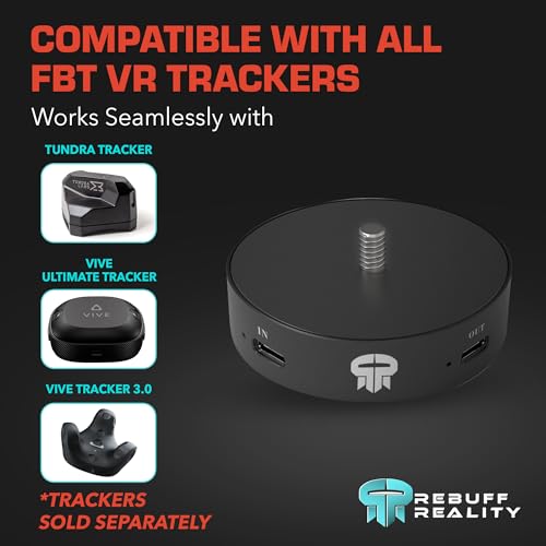 Image of Rebuff Reality Tracker Power Puck 3-Pack for Vive & Tundra VR Trackers | Hot Swappable, Extend Battery Life 10-15+ Hours, FBT for VRChat, Dance Dash, USB-C, Use w / Trackstrap, Trackers Not Included