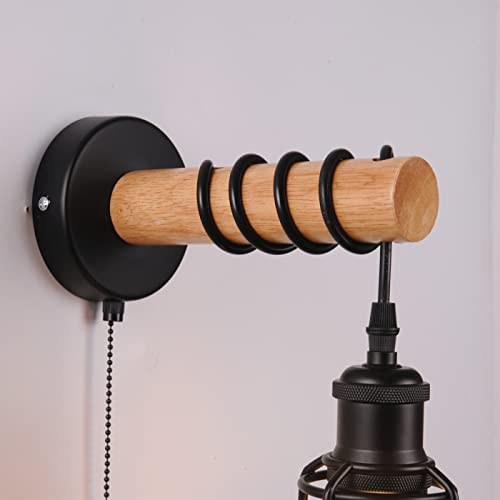 Vintage industriële wandlampen met trekschakelaar metalen kooi design wandlamp indoor effect wandspot E27 keramische… - Afbeelding 6