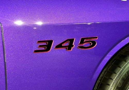 Image of Pair Set 345 Passenger & Driver Side Emblems 3D Badge Sticker Nameplates (Red Black)