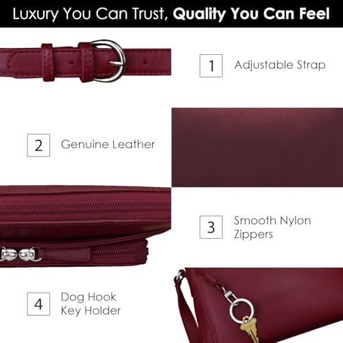 Image of ili New York Genuine Leather Crossbody Bags for Women - Premium RFID Blocking Shoulder Bag Organizer with Adjustable Strap