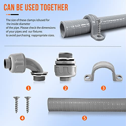 10 Pcs 1/2'' Two Hole Plastic Straps, Pvc Non-Metallic Conduit Clamp U-Bracket Pipe Clamp For Supporting Rigid Non-Metallic Conduit, Cable, Rubber Hoses, Etc. To Wood Or Masonry Surfaces, Ul Listed #TOP5