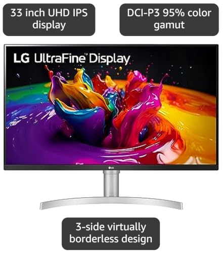 Image of LG 32UN650-W Monitor 32 inch UHD (3840 x 2160) IPS Ultrafine Display, HDR10 Compatibility, DCI-P3 95% Color Gamut, AMD FreeSync, 3-Side Virtually Borderless Design, Height Adjustable Stand - Silve /White