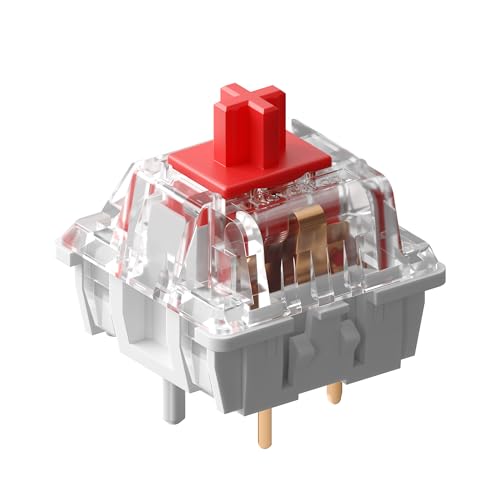 Keychron Super Switch - 110PCS Red Linear Mechanical Keyboard Switches, Factory Pre-Lubed, 45gf Actuation, Double-Stage Spring, 5-Pin Hot-Swappable, SMD LED Compatible for Gaming & Office