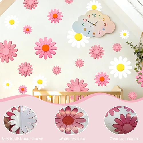 Vinilos Decorativos Flor Margarita Rosa para Pared miniatura 6