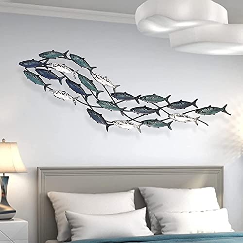 GuoYq Murale Abstrait Poisson, Décoration Tenture Murale en Fer Forgé, Métal 3D pour Chambre des Enfants