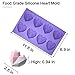 Silicone Heart Molds for Chocolate Geometric Heart Mold 8 Cavity Diamond Heart Shaped Silicone Mold Purple Non-stick Easy Release Geometric Chocolate Mould for Valentine Mousse Chocolate Making 2Pcs