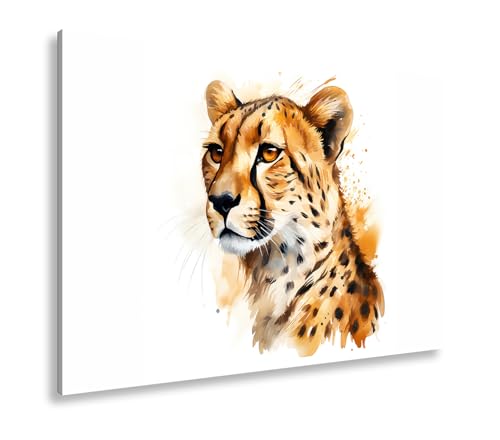 Impression sur toile guépard deyoli : l'art de l'aquarelle pour votre salon