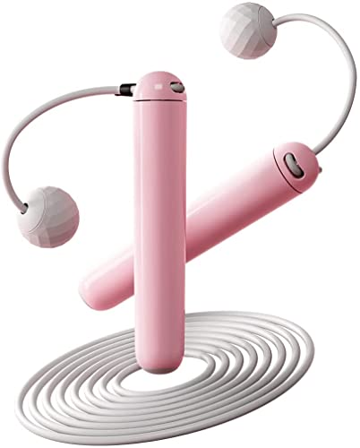 Cordless Jump Rope Adjustable Skipping Rope for Exercise with Ball Bearings Tangle-Free Speed Jumping Rope for Workout Ropeless Skipping Rope for Fitness for Women Men Kids ï¼ˆPinkï¼‰