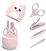 VOARGE Baby Nagelpflegeset Neugeborene, Babypflege Baby Maniküre Set mit sicherem Baby Nagelknipser,Schere,Pinzette und Nagelfeile, Süßer Eule Geschenk-Verpackung (rosa)