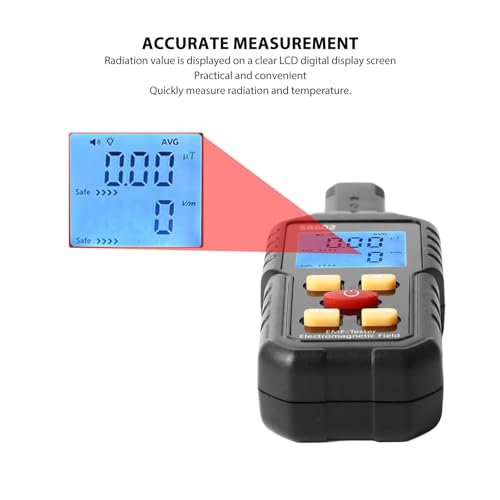 EVTSCAN 3 in 1 EMF Meter,Handheld Electromagnetic Field Detector with Digital LCD,Temperature Electric Magnetic Field Detector,Tester for Home Inspections, Office, Outdoor