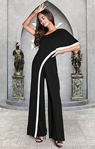 Image of KOH KOH Womens 2026 One Off Shoulder Asymmetric Long Pant Jumpsuit Romper