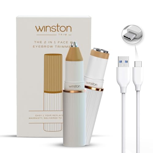 WINSTON 2 in 1 Face & Eyebrow Trimmer for Women, Rechargeable Ele...