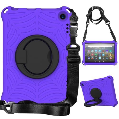 Funda protectora completa Funda a prueba de golpes apta Compatible with niños compatible con Kindle Fire HD 8 / Fire HD 8 Plus (2020/2022), funda ligera con asa giratoria y correa Compatible with el h