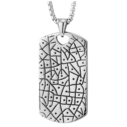 Bijou street punk biker collier dog tag homme acier inoxydable pendentif géométrique chaîne