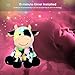 Hopearl LED Plush Smile Cow Light up Stuffed Animal Diary Cattle Floppy Night Lights Glow in The Dark Birthday Festival for Kids Toddler Girls, 11''