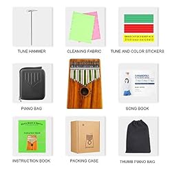 JINGC HENMA Professional Kalimba 17 Touches Clavier Percussion K17K Acacia Thumb Piano Finger Marimba EVA Haute… - Les Beatles, Paul McCartney, John Lennon, RIngo Starr, George Harrison JINGC HENMA Professional Kalimba 17 Touches Clavier Percussion K17K Acacia Thumb Piano Finger Marimba EVA Haute… – Image 2