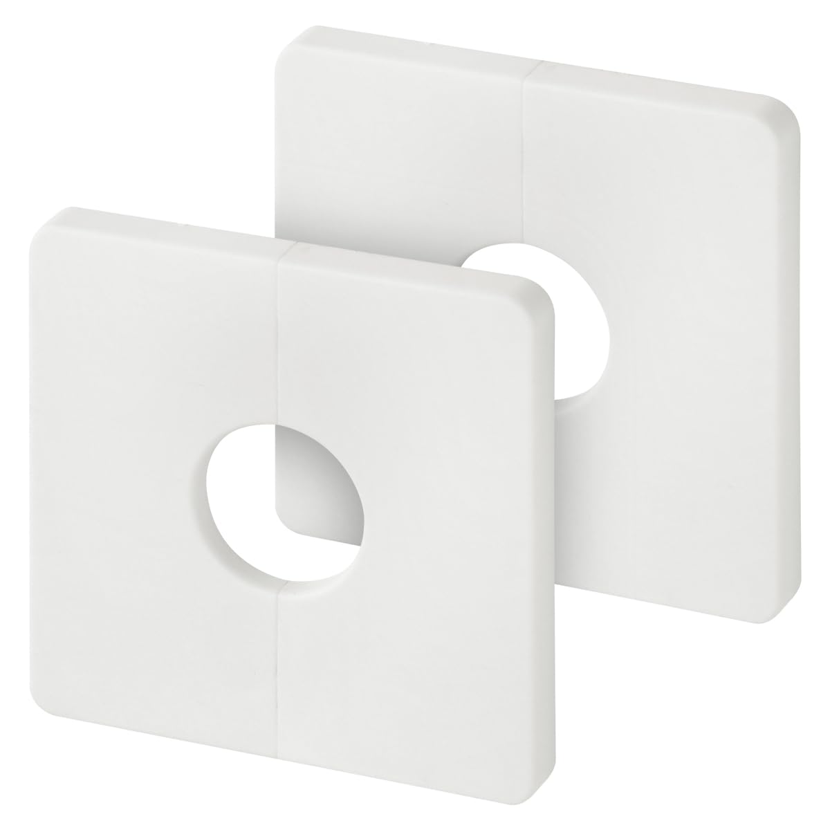 Thyonta 2 Pieces White Pipe Covers for Wall Holes, Decorative Cover for Square Wall Holes, Easy Installation for Bathroom and Kitchen Faucets