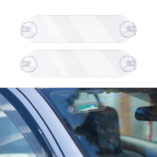Rislobx 2PCS EZ Pass Holder with Adhesive and Strong Suction Cups, Transponder Holder for Windshield Universal Toll Pass Windshield Mount for Toll Passes