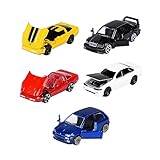 FÜNF Fahrzeuge in EINEM Set - 1. Chevrolet Corvette C4 ZR-1 rot, 2. Chevrolet Corvette C4 ZR-1 gelb, 3. Mercedes-Benz 190 E 2.5-16 schwarz, 4. Nissan Cefiro A31 weiß, 5. Renault Clio 16S blau.