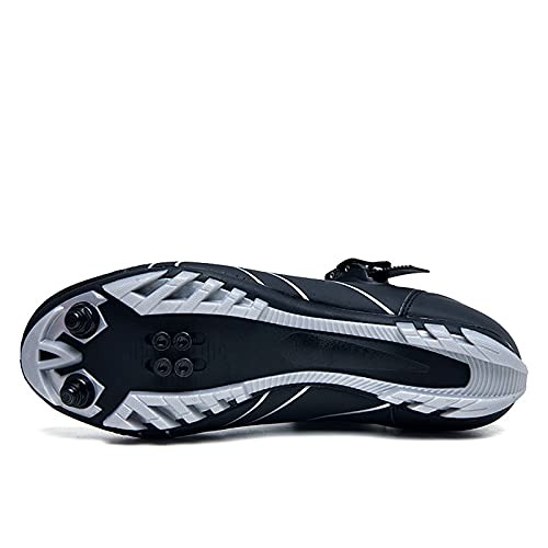 Scarpe da Ciclismo MTB per Uomo Donna Scarpe da Mountain Bike Traspirante Antiscivolo Compatibile con Tacchette da Corsa SPD e Pedale di Blocco Black Grey 250