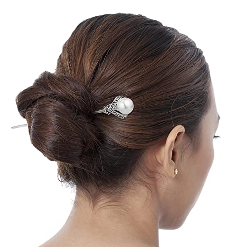 image for Waydress 3 Pieces Rhinestone Pearl Hair Stick Chinese Hairpin Japanese