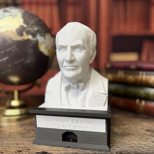 MunnyGrubbers - Thomas Edison - Talking Busts - Plastic Collectible Toy - Press The Button for a Quote or Fun Fact - (Marble)