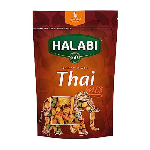 Halabi - Thai Mix - Baked Snacks - Mixed Nuts - Peanuts, Corns - Resealable Bag - 175g