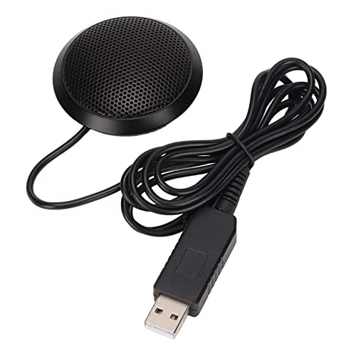 Cyrank Microfono USB, Altoparlante per Conferenze USB Microfono Vivavoce Omnidirezionale a 360° per Riunioni Online, Giochi, Chat