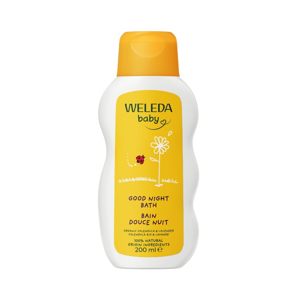 Weleda Good Night Baby Bath with Organic Calendula & Lavender, 200 mL