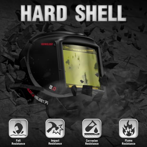 Image of YESWELDER Large View Auto Darkening Welding Helmet, Blue Light Blocking, 1 /1 /1 /1 True Color Solar Powered Welder Hood Mask with 4 Arc Sensors, Wide Shade 3 /5-9 /9-13 for TIG MIG ARC CUT and GRIND