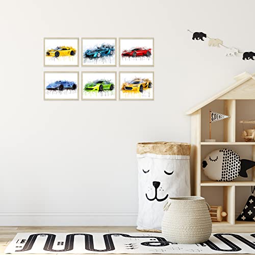 Car Poster Race Car Poster Race Car Bedroom Decor For Boys - Set Of 6 (8X10In) Car Posters For Boys Room Sports Car Poster Car Room Decor For Boys, Race Car Room Decor For Boys Car Pictures - Unframed #TOP1