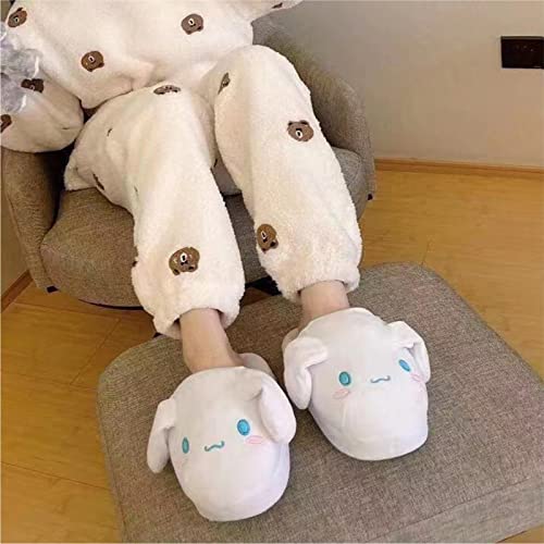 Purism Rabbit Slippers Cute Rabbit Open Toe Slippers That Move Ears Slippers Indoor Home Warm And Comfortable Creative Winter Cotton Slippers (Women Size：7-10) #TOP4