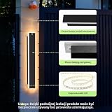 auralab 60cm Długa Lampa Ścienna Zewnętrzna, IP65 Wodoszczelna Długa Kinkiet Zewnętrzny, 3000K LED Nowoczesne Oświetlenie LED Zewnętrzna do Basenu, Salonu i Ganku, Czarna