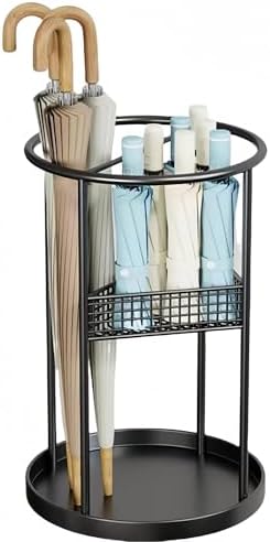 Heavy-Duty Umbrella Stand with Removable Drip Tray for Home, Office, and Entryway Storage