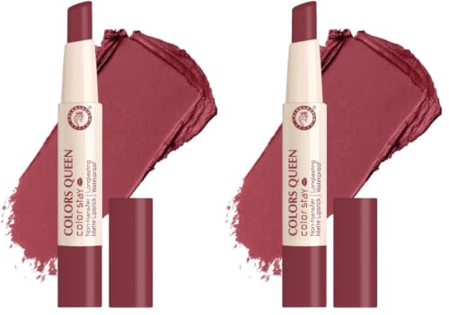 Image of Colors Queen Color Stay Matte Lipstick | Highly Pigmented with Smooth One Swipe Application | Ultra Matte Finish | Smudge Proof & Waterproof | Long Lasting Lipstick for Women (17 - Nudit, 2.1g)