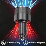 daboot ładowarka samochodowa adapter do Starlink Mini, 60 W, 12 V/24 V do 30 V/2 A DC Step Up z wyświetlaczem napięcia, zapalniczka do DC5521 żeńska, zasilacz kempingowy do kampera