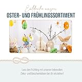 Ostereier-Anhänger, 6er Set: Kleine Osteranhänger aus Plastik, Osterdeko zum Aufhängen, Deko Ostern, Für Osterstrauch, Mit Osterhasen, Schwarz, Weiß & Gold, Modern, Indoor Osterschmuck hängend, 6 cm