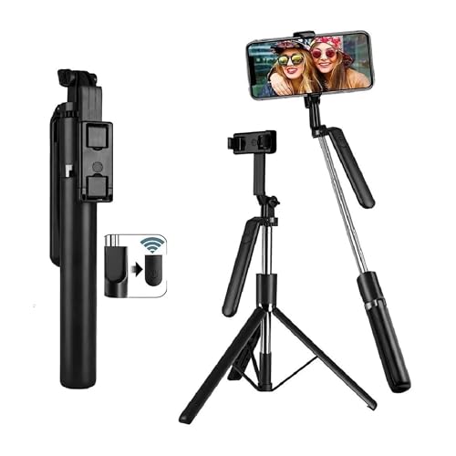 Image of Like Star R16 Tripod Selfie Stick 360 Upto 68.4 inch Long with 6 Section Stable Base & Wireless Remote Compatible with All Cell Phones for Selfie /Video Recording /Photo /Live Stream /Virtual Meetings