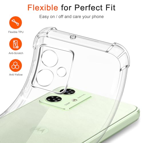 Image of Bumper Back Cover Case Transparent for Motorola Moto G54 5G /G64 5G | Four Corners Protection | Camera Protection | Soft Silicone Rubber Gel Material
