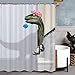 Produktbild Perfit Duschvorhang Dinosauriermuster 180x180cm mit 12 Duschvorhängeringen , Anti-Schimmel Wasserdicht Waschbar Duschvorhang