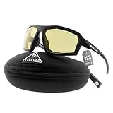 EYEGLAD REV Z87+ Powersports Motorcycle Riding Goggles HD High Contrast UV400 Sports Wrap Sunglasses Safety Glasses (Flare Yellow)