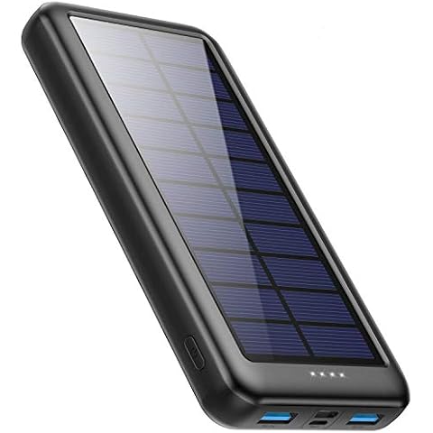 Trswyop Solar Power Bank 26800mAh, Solar Charger【3 Input & 2 Output】 Portable Charger, Fast Charging External Battery Pack with USB C Input Compatible with iPhone 13 12 X Pro Samsung Xiaomi Huawei Cover