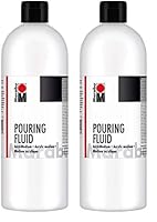 Marabu 12320016885 - Pouring Fluid Acrylmedium 750 ml, Dünnflüssiges Medium für Gießanwendungen und Fließtechniken, verbessert die Verlaufseigenschaften von Acrylfarben, nicht vergilbend
