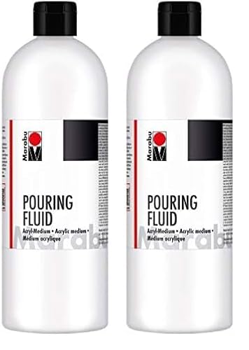 Marabu 12320016885 - Pouring Fluid Acrylmedium 750 ml, Dünnflüssiges Medium für Gießanwendungen und Fließtechniken, verbessert die Verlaufseigenschaften von Acrylfarben, nicht vergilbend