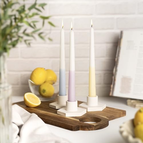 eloréa Dip Dye Spitzkerzen – 12 Stück - H25xØ2,3cm – Made in Germany - RAL-Qualität (Pastel Pop)