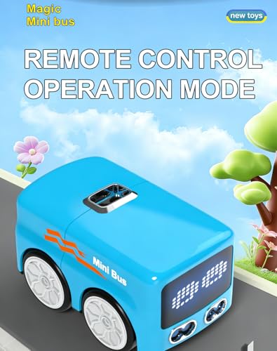 Zheob Magic Mini RC Bus - 2026 Upgraded Gesture & Remote Control Smart Sensor Car, Auto-Avoidance Line Tracking Desktop RC Vehicle with LED Expression Lights, Follow Gesture + Remote Driving (White) - Thumbnail 2