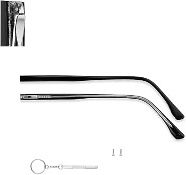 Metal Spring Eyeglass Frarm Arm Glasses Replacement Legs and Screwdriver for Glasses Eyeglasses Flat Teeth