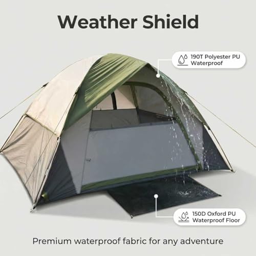 Camping Tents,Outdoor Camping Dome Tent,Waterproof,Windproof, Lightweight Easy Setup,for 1/2/3/4 Man Camping,Garden,Outdoor,Backpacking (4 Man) - Image 4